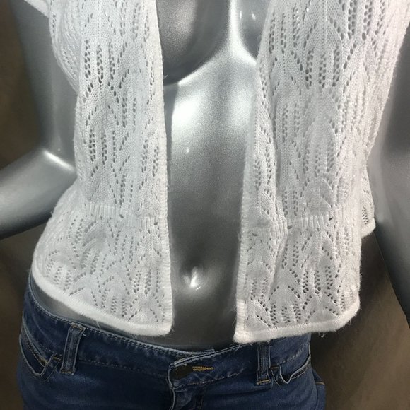 a.n.a. A New Approach Women's Small Vintage USA Knit Cardigan Crop Open Front To - Picture 7 of 15